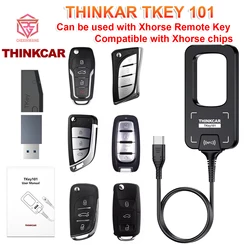 THINKCAR TKey 101 Key Programmer TKey101 Universal Smart Key Programmer with 6 Unit Remote Keys Support THINKCAR PROG 8000+ Car