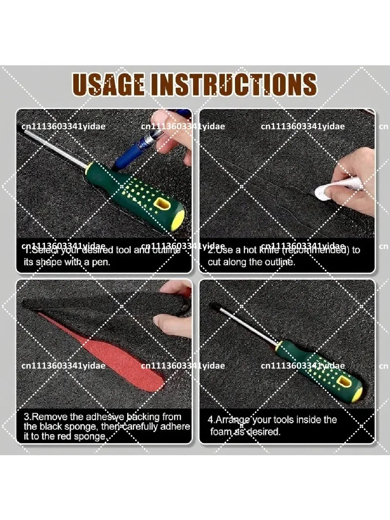 Shockproof Foam Tool Lining for Hardware Tools Electronic Product Packaging Inside Tray 2PCS