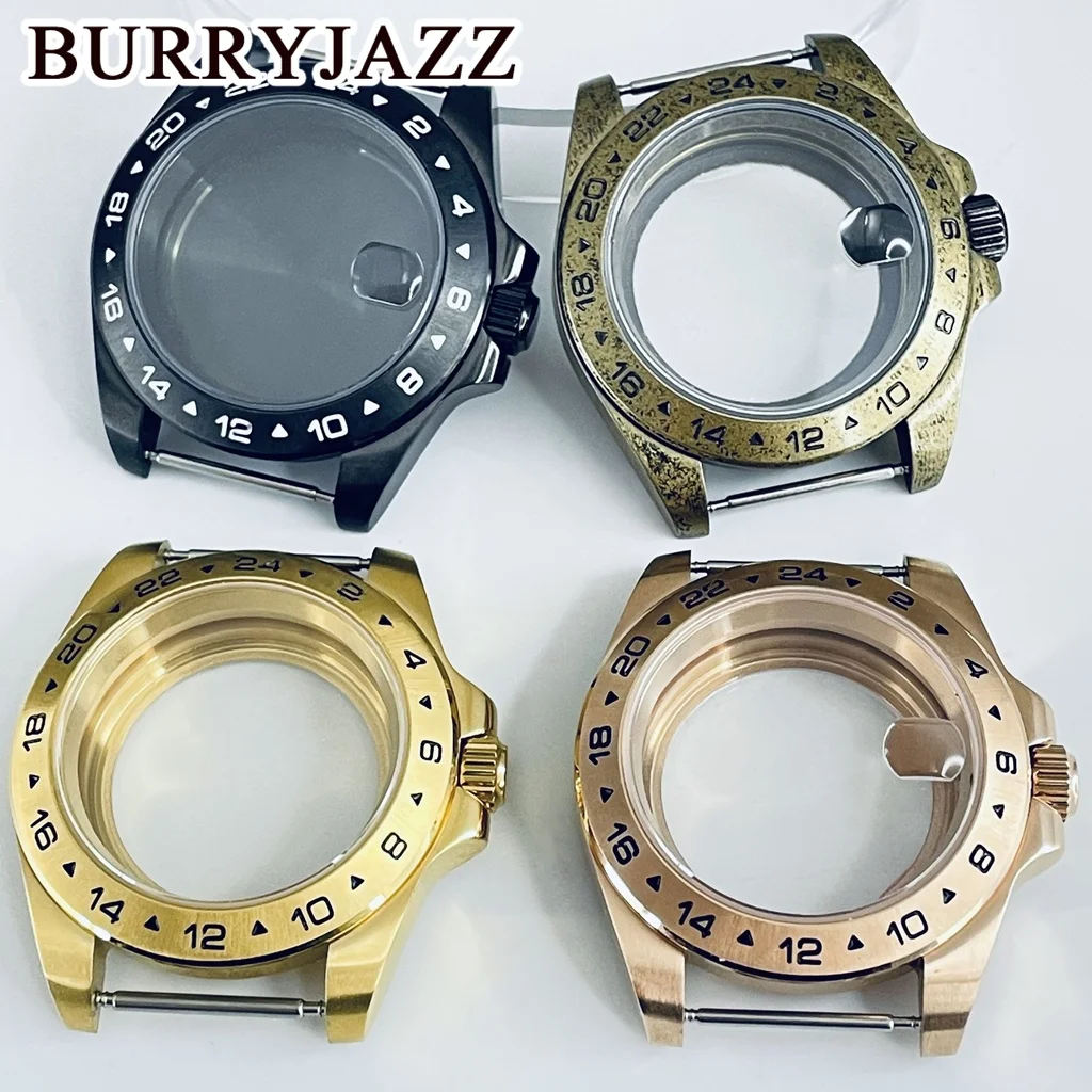 

BURRYJAZZ 40 мм, 24 часа GMT, стальной безель, подходит для часов NH34 NH35 NH36 NH38 ETA2824, механизм с сапфировым стеклом, корпус часов Explorer