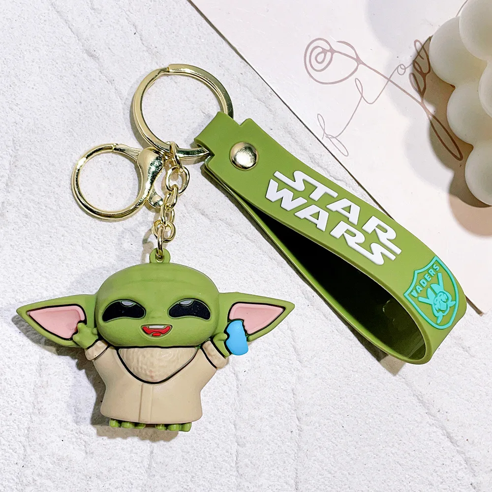1/4-Stil Star Wars Schlüsselanhänger Master Yoda Figur Schlüsselring für Rucksack Auto Schlüsselanhänger Zubehör Geschenke – Detail 5