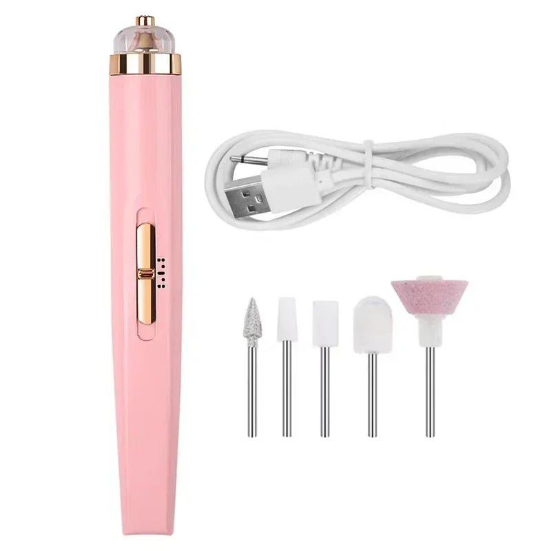 Five in One Electric Nail Drill Portable Armor Electric Polishing Tools Nail Polishing Machine Nail Clipper Manicure Kits USB