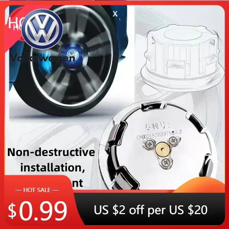

Новые 4 шт. светодиодные колпачки для колесных дисков VW с плавающей подсветкой, центральные заглушки для колесных дисков VW Volkswagen Golf 4/6/7, Touareg, Passat