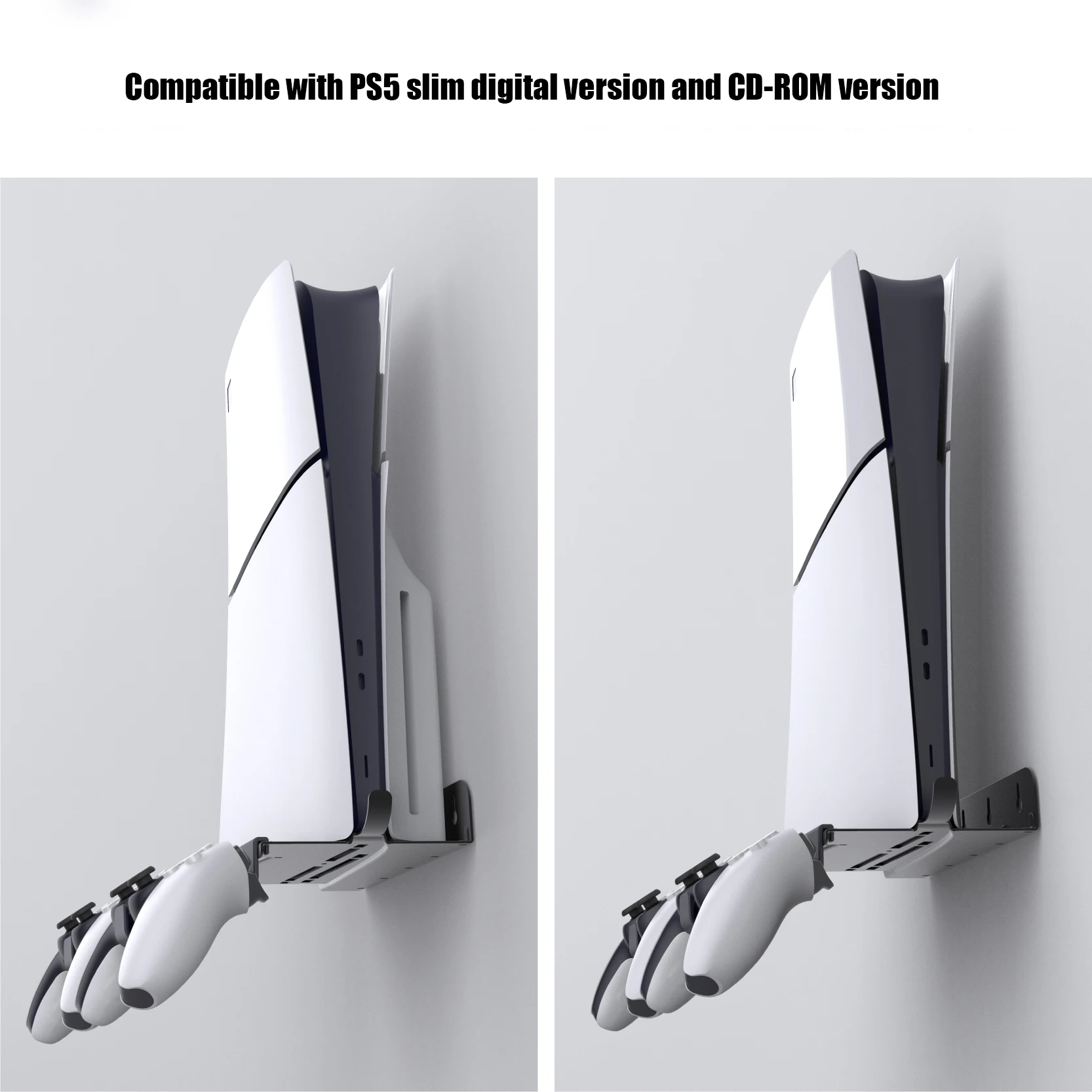 

Wall Mounted Console Stand For PS5/PS5 Slim Holder with 2 Controller Mounts Vertical Stand Storage Bracket for PlayStation5 Slim