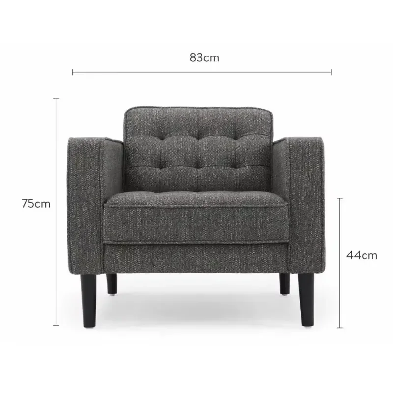 Modern Modular Tufted Minimalist Fabric Sofa Armchair for Living Room Bedroom Hotel Apartment School-China Manufacturer