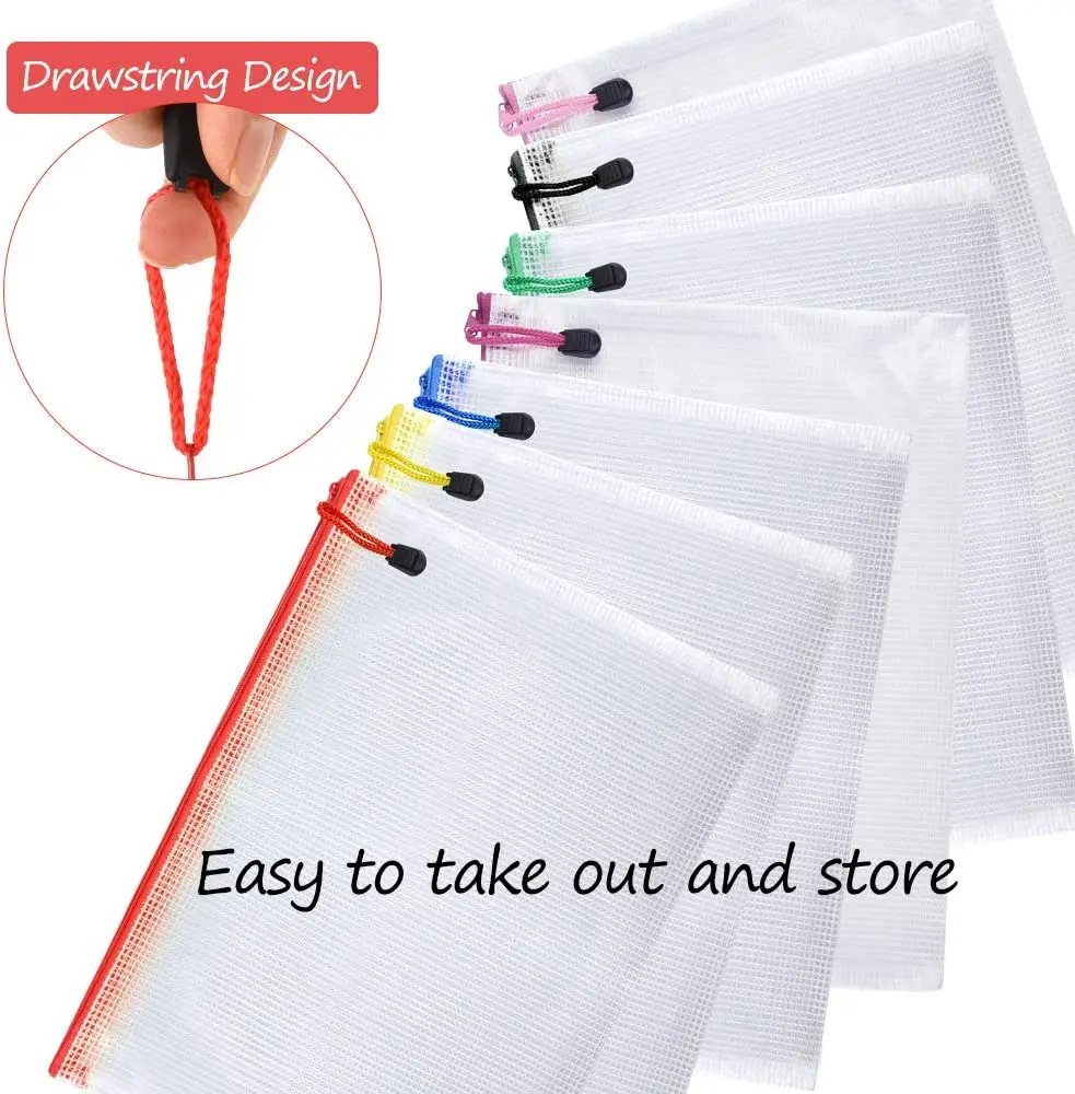 A3 A4 A5 Plastic Folder File Envelope Poly Stationery Storage Waterproof Zipper PVC Organizer Bag Document Paper Office