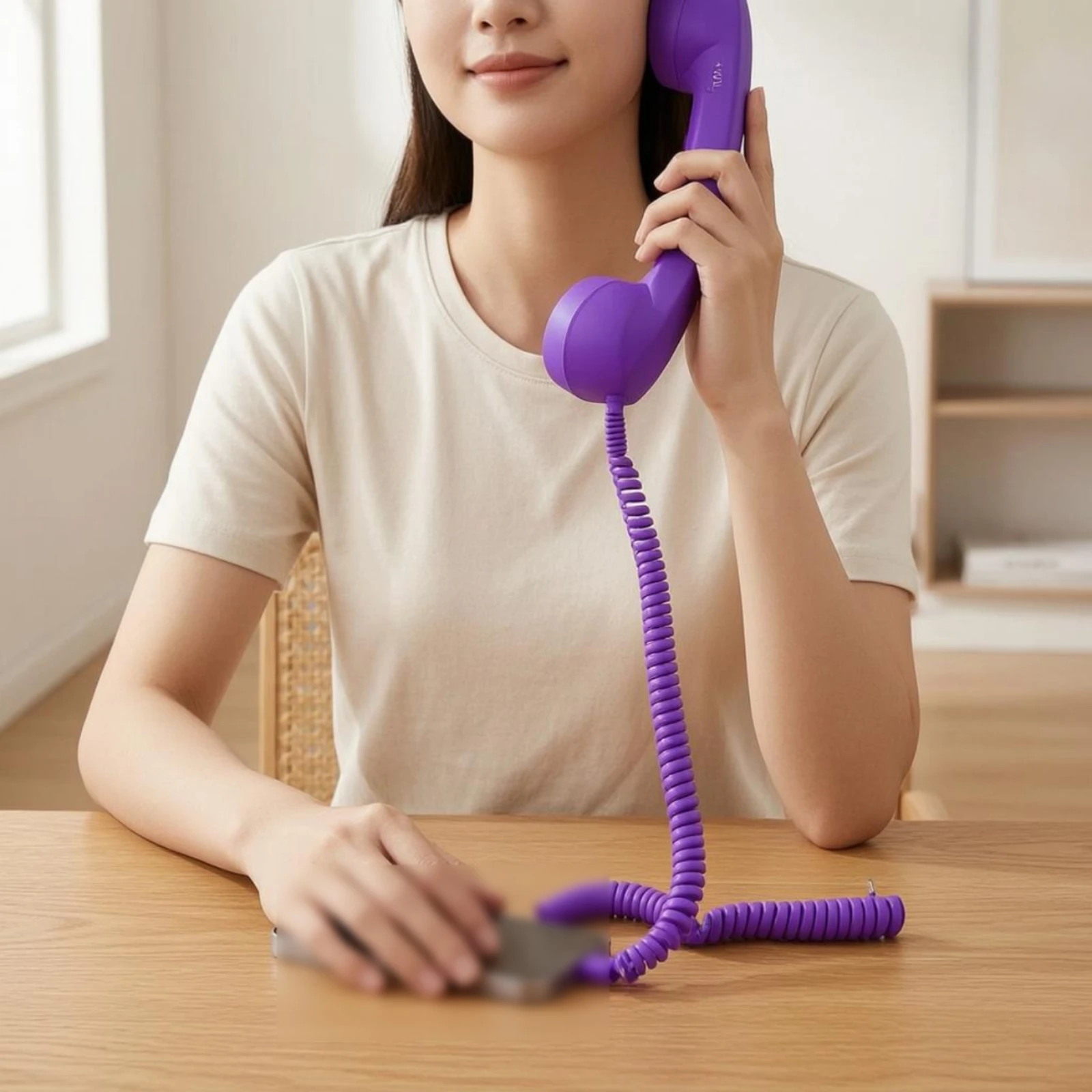 Type-C Phone Handset Volume Control Vintage Handset Mobile Accessory Plastic Classic Telephone Design