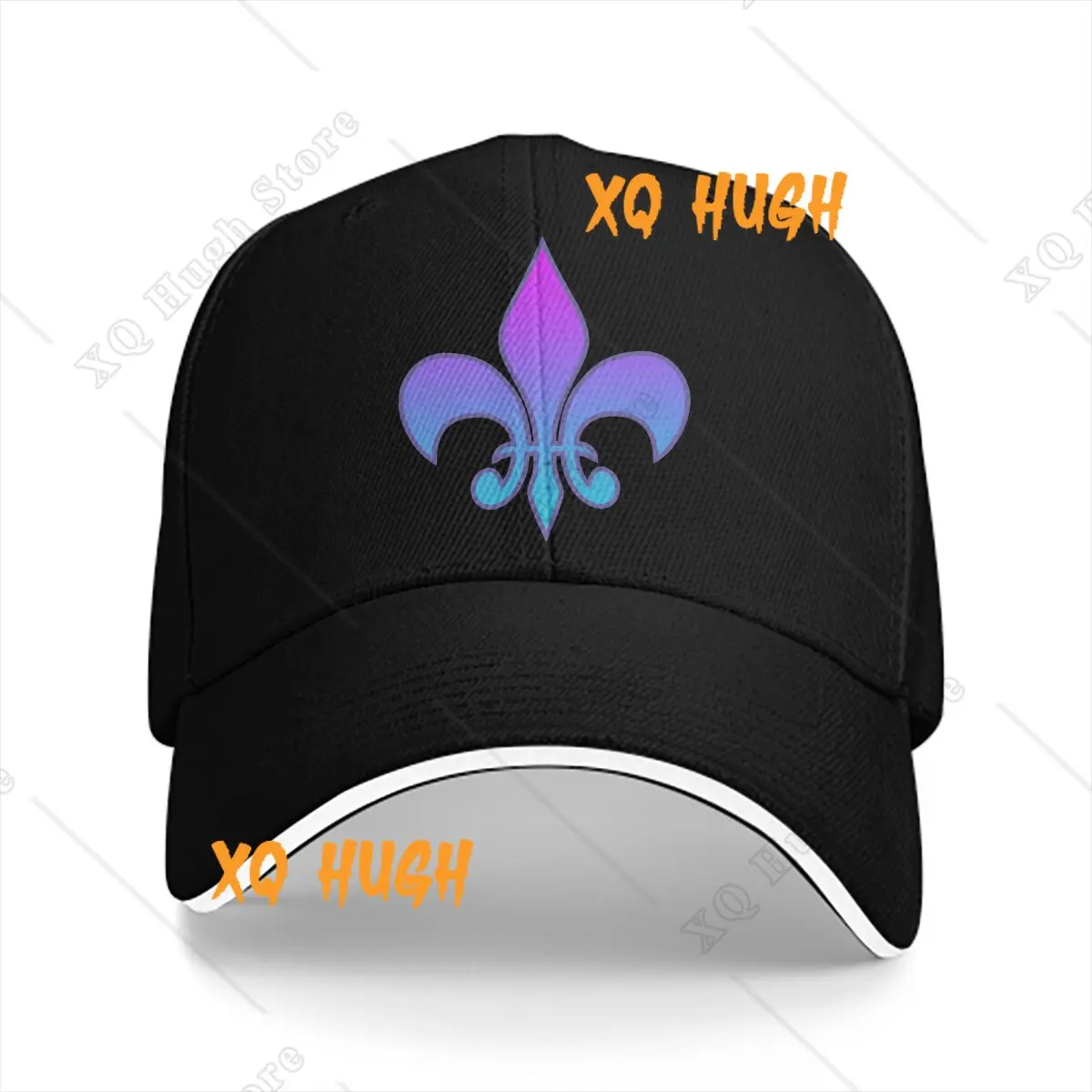 Pink to Light Blue Bucket Baseball Caps Peaked Cap Fleur De Lis Sun Shade Hats for Men Women