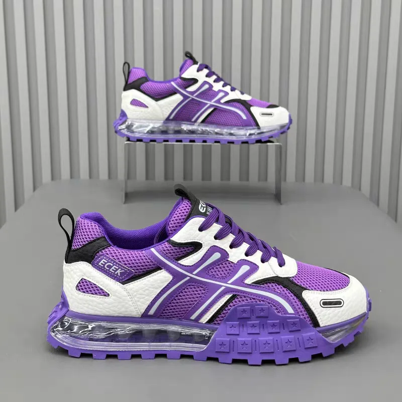Chunky Sneaker Men Designer Air Cushion Board Shoes Fashion Casual Leather Mesh Breathable Height Increased Platform Sport Shoes