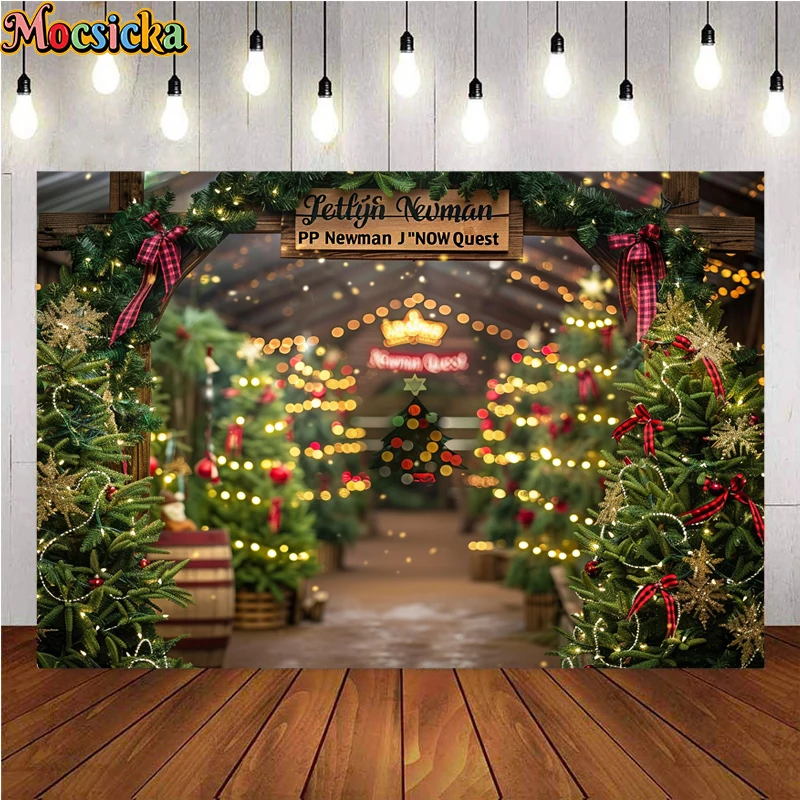 Mocsicka الشتاء عيد الميلاد التصوير خلفية شجرة عيد الميلاد هدية متجر عطلة حفلة الأسرة صورة صور الخلفيات الاستوديو