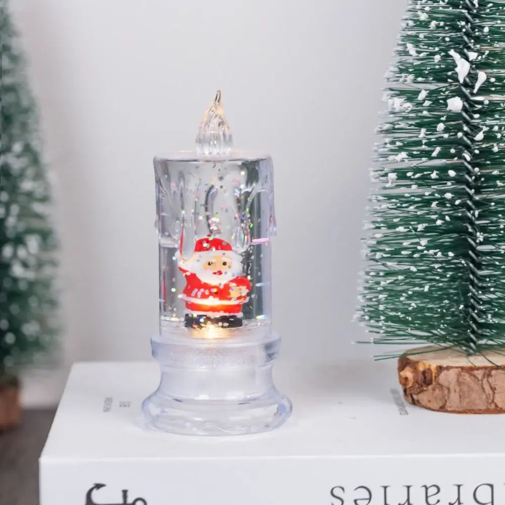 

Simulation Christmas Water Injection Lamp Santa Claus Waterproof Christmas Candle Lamp LED Snowman Transparent Tears Light