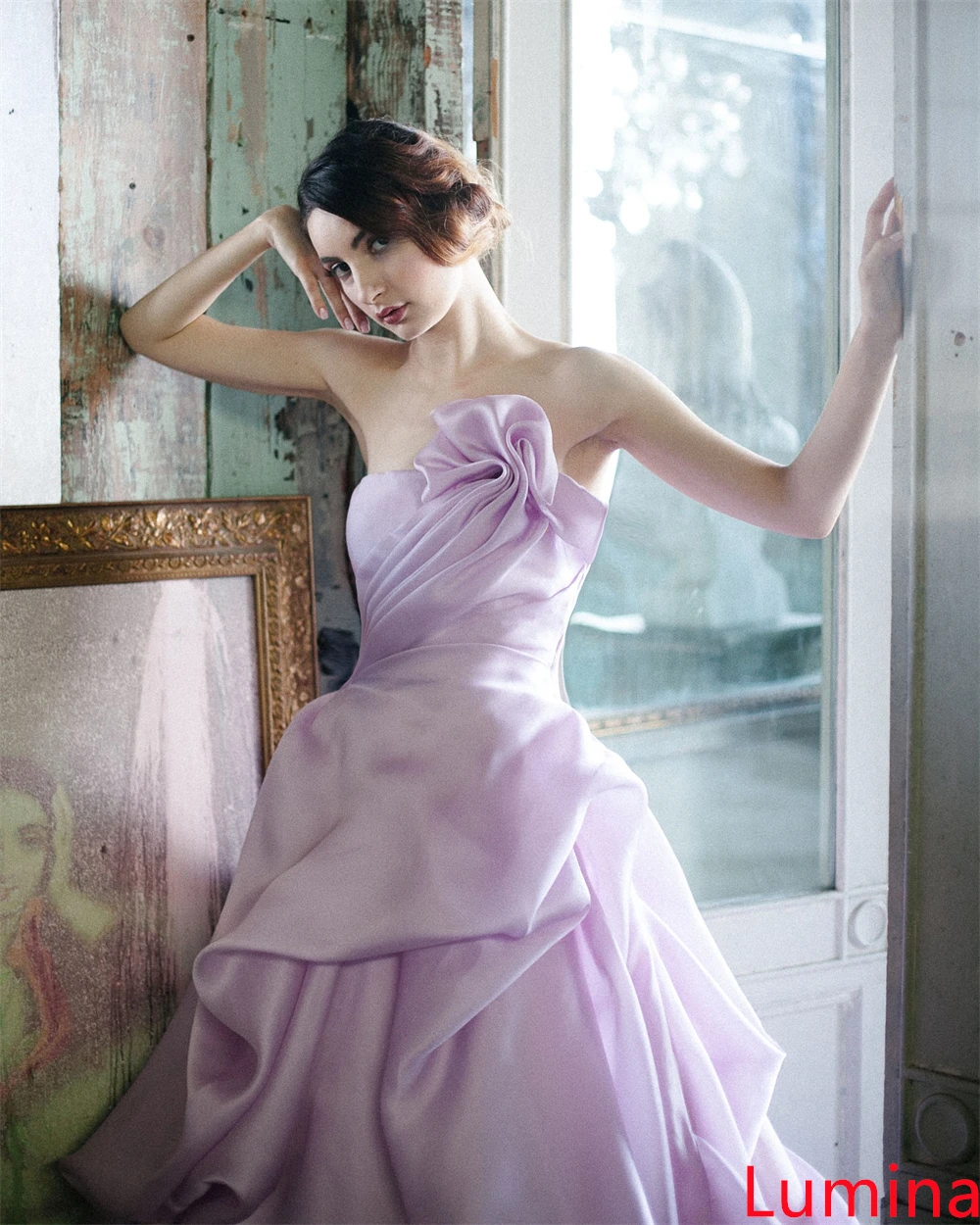 Robe de soirée de luxe en Satin violet, personnalisée, sans bretelles, sans manches, robes de célébrité, pour occasions spéciales, fermeture éclair au dos, moderne