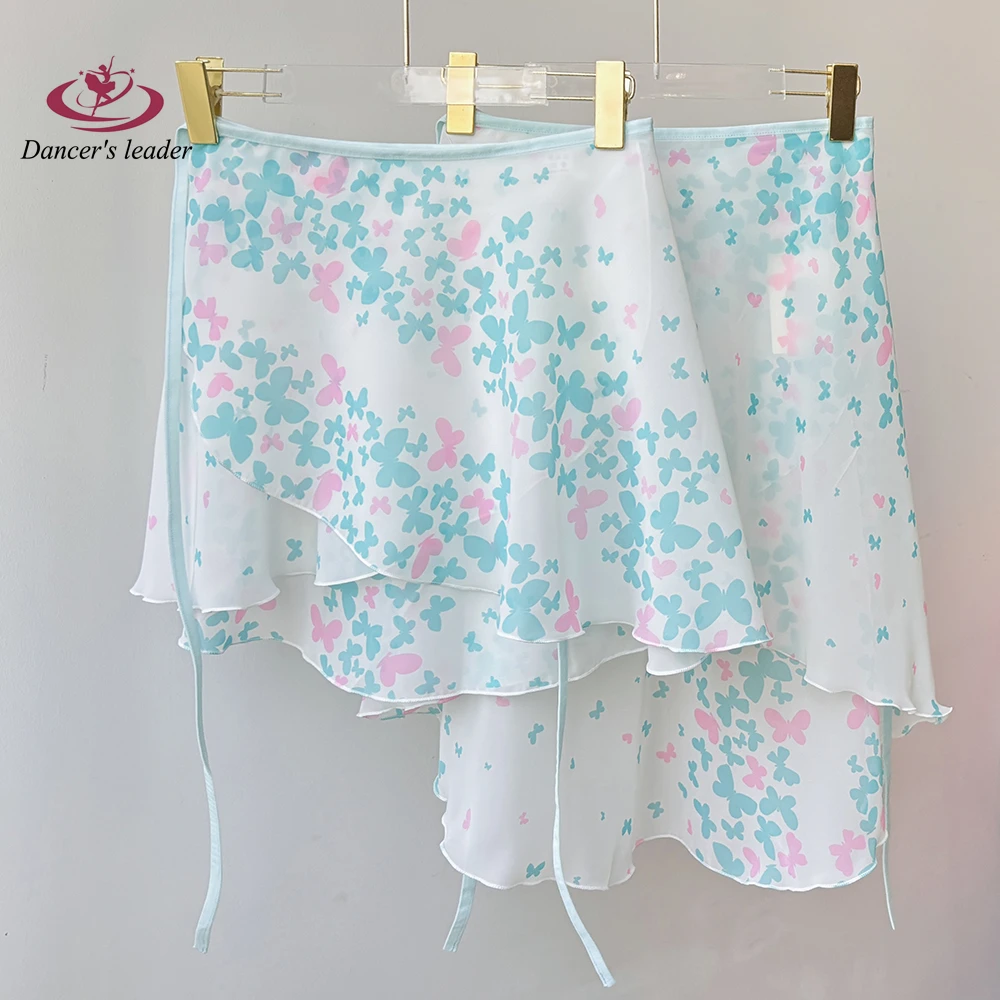 Robe de ballet, robe florale papillon bleu, robe de danse pour femme, robe d'entraînement de gymnastique, costume de ballet adulte, robe lyrique