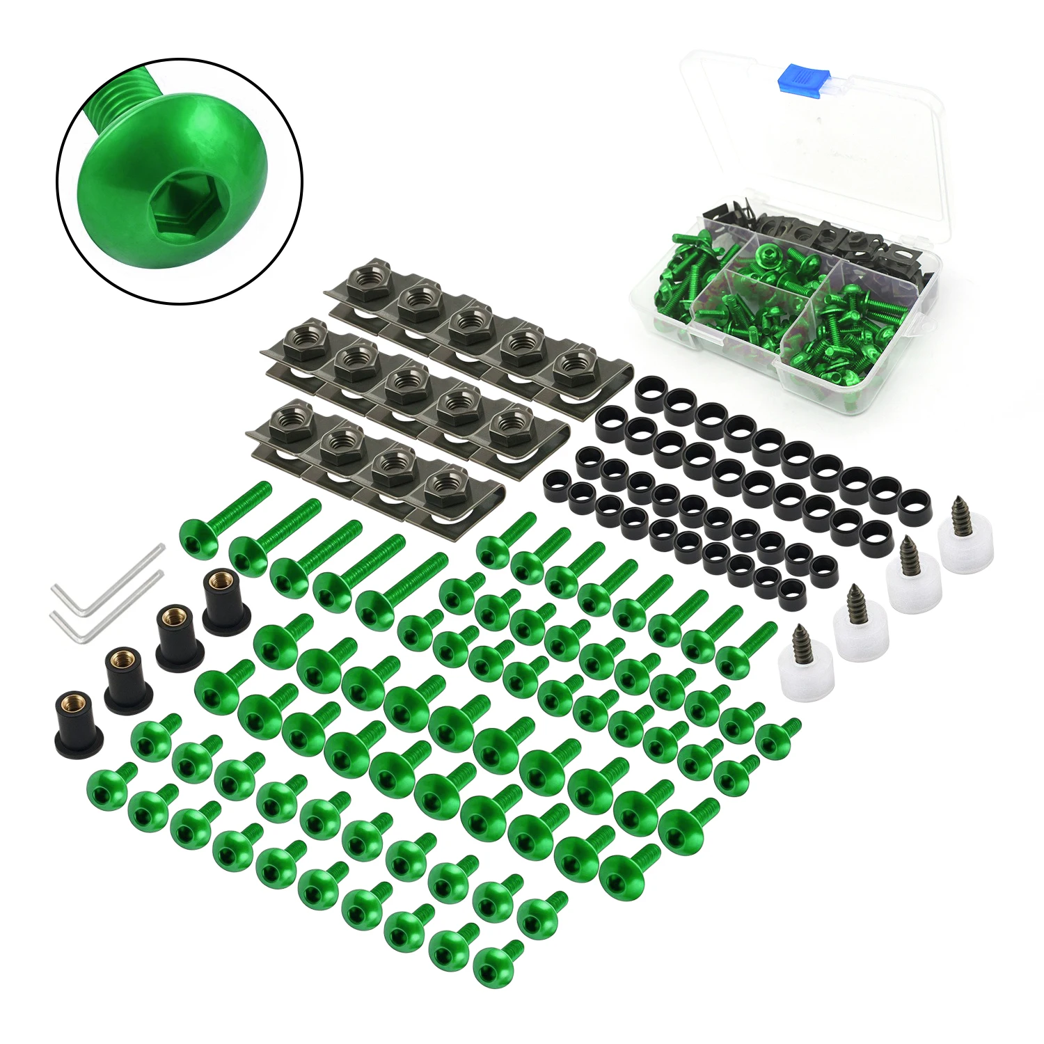 

For Honda For Yamaha For Suzuki For Ducati Screws Nut Fairing Bolt Kit Aluminum Colorful Fasteners Set Motorcycle Parts