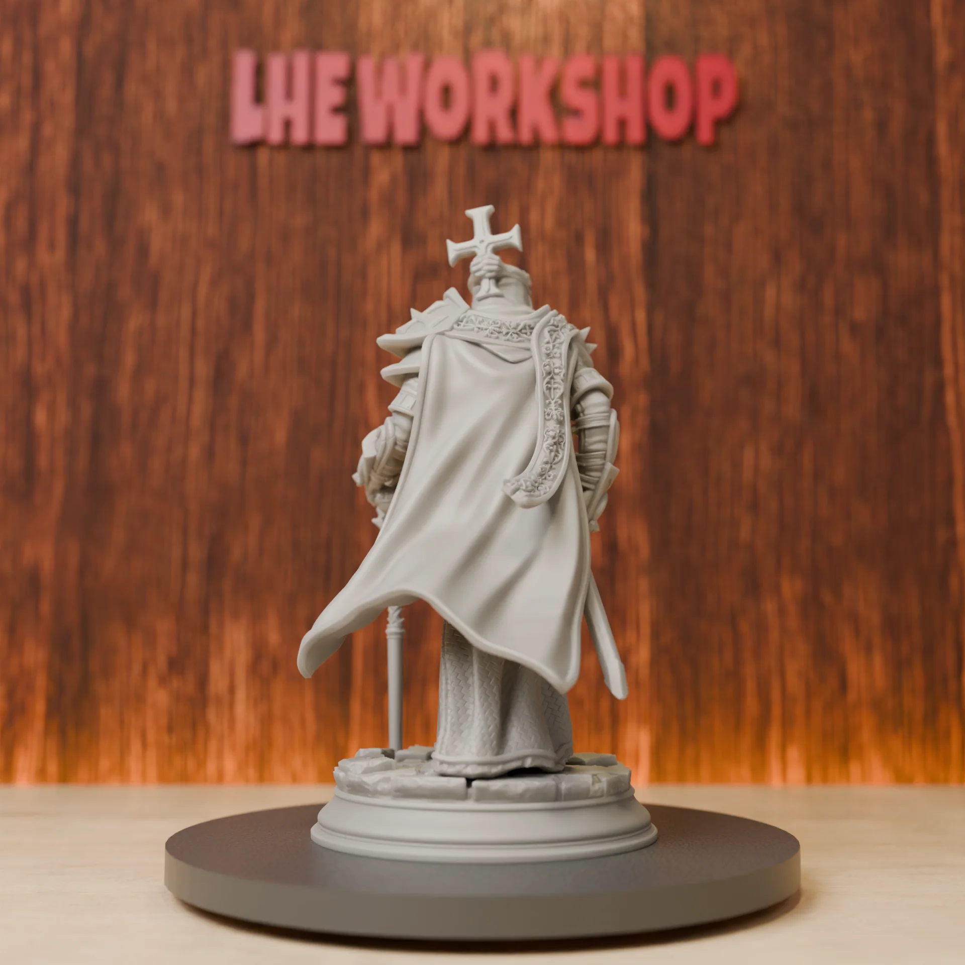 Arch Paladin Miniatures | 28mm-75mm | Resin 3D Printed DND Pathfinder Mini | Unpainted Grey