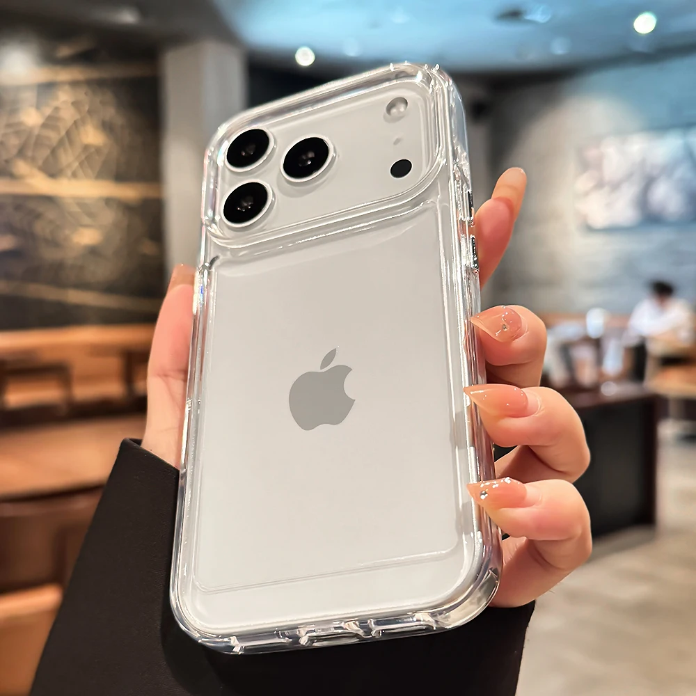 Luxuriöse Transparente Handyhülle für iPhone 18 17 16 15 14 13 12 11 Pro Max Air Plus Stoßfester Bumper Klare Acryl-Schutzhülle – Detail 9