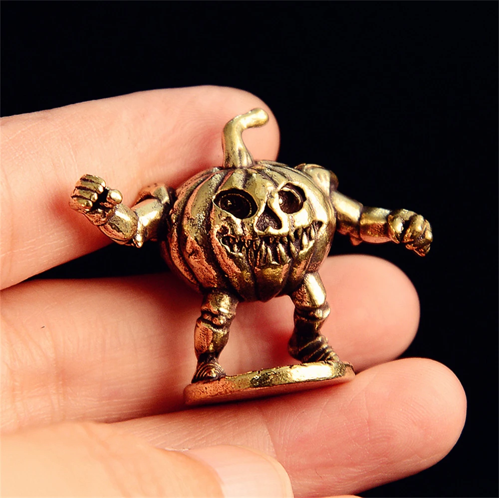 

​​Solid Copper Pumpkin Mini Desktop Tea Pet Figurine - Creative Christmas Home Decor, Office Ornament, Collectible Decorative