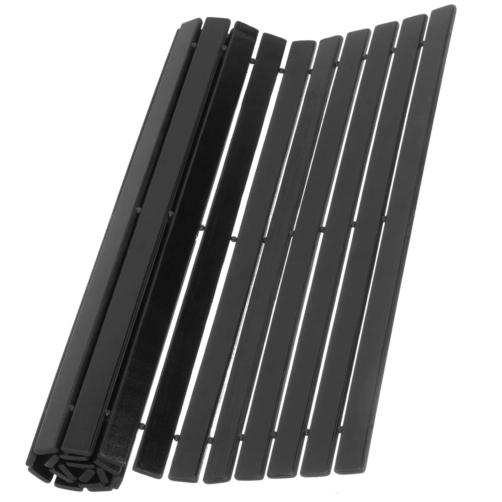 حصيرة حمام لحوض الاستحمام غير قابلة للانزلاق دش الحمام نونسليب أسود صغير قابل للغسل مادة الخيزران الرقيقة المضادة للانزلاق الكلمة حصيرة أنيقة #6