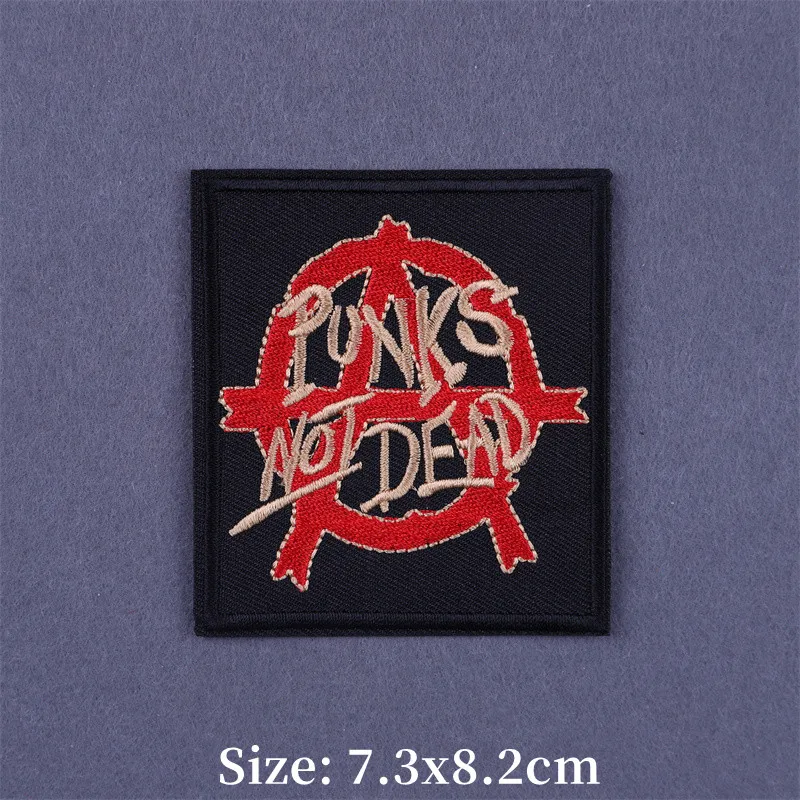 Punk Embroidered Iron on Patches on Clothes Thermoadhesive Hippie Rock Patch for Clothing DIY Embroidery Stickers Appliques