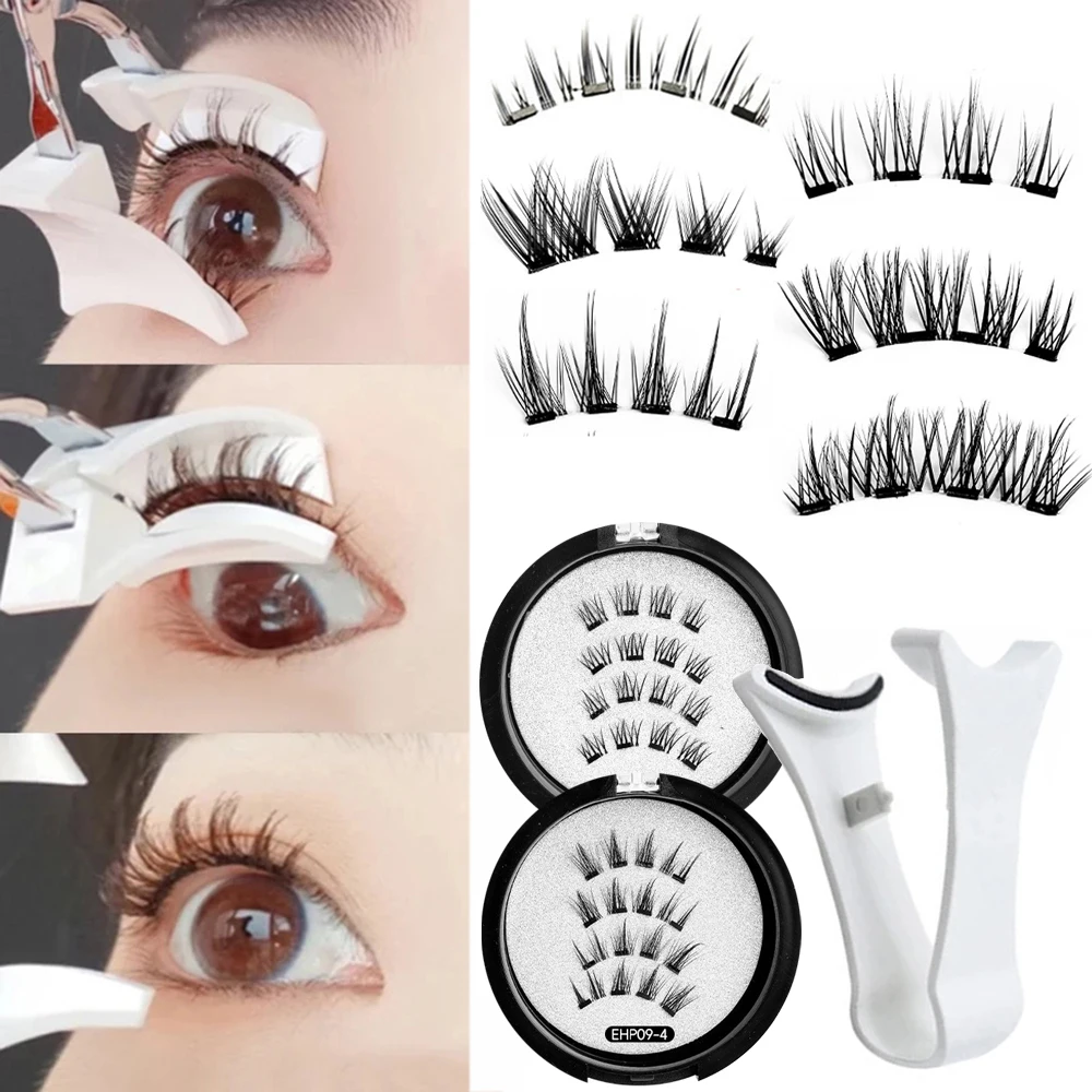 Korean Reusable Manga Eyelashes 3D Natural Magnetic Eyelashes Natural Mink Soft Eyelashes Extension Eyelashes Tweezers Kit New