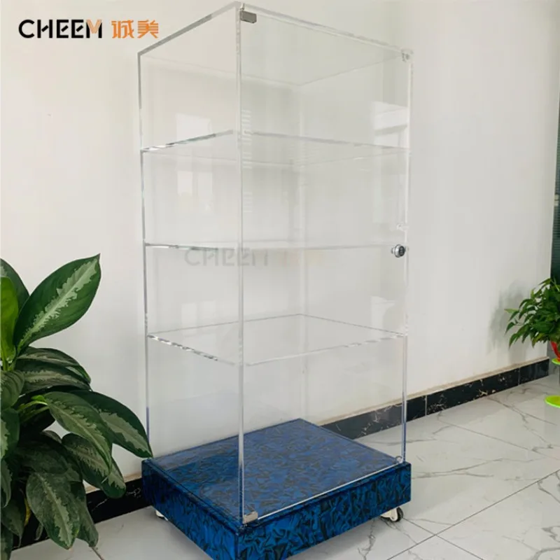 Acrylic display cabinet High-end valuables collection Dust-proof and ash-proof display box Figure display Movable cabinet