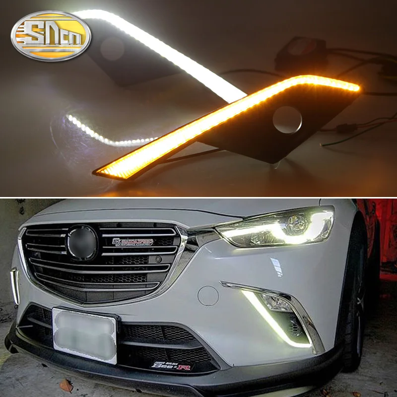 For Mazda CX-3 CX3 2015 2016 2017 2018 2019 Yellow Turn Signal Relay 12V Waterproof Car LED DRL Daytime Running Light Daylight