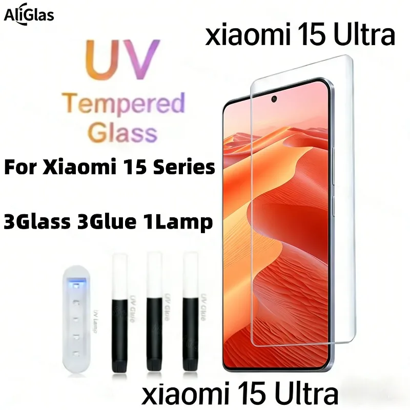 3D gebogenes Vollkleber-UV-gehärtetes Glas für Xiaomi 15 14 13 Ultra Displayschutzfolie für Xiaomi 15 14 13 Pro 15S Pro 13 Lite Glas