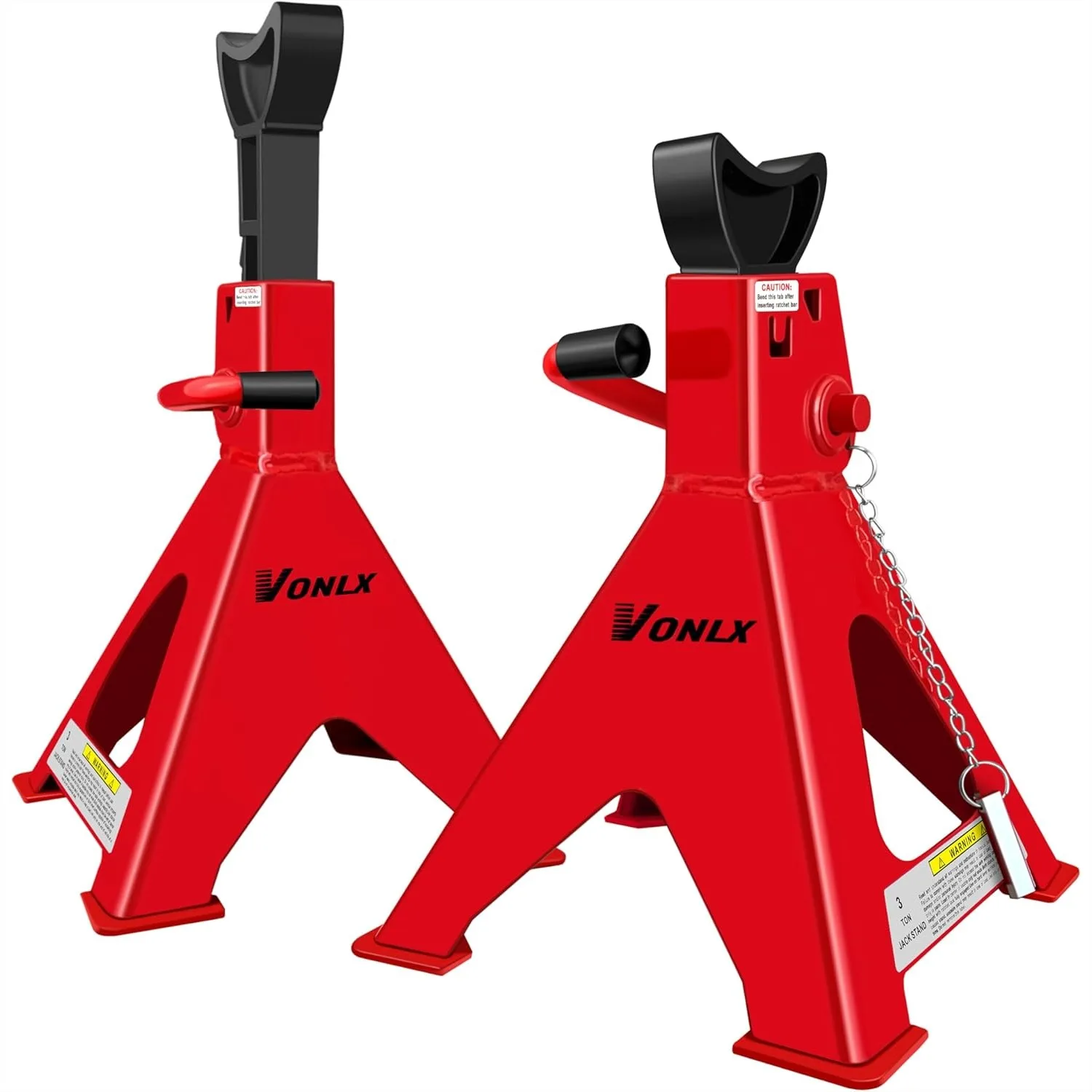 

3 Ton Car Jack Stands with Double Locking and Wide Base for SUVs, Heavy Duty Carbon Steel 6000 lb Capacity 2 Pack