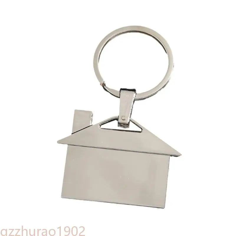 

97QB 6 Pieces Home Keychains House Shape Pendant Keychain Car Keyrings Creative Key Chain Decorations Housewarming Gift