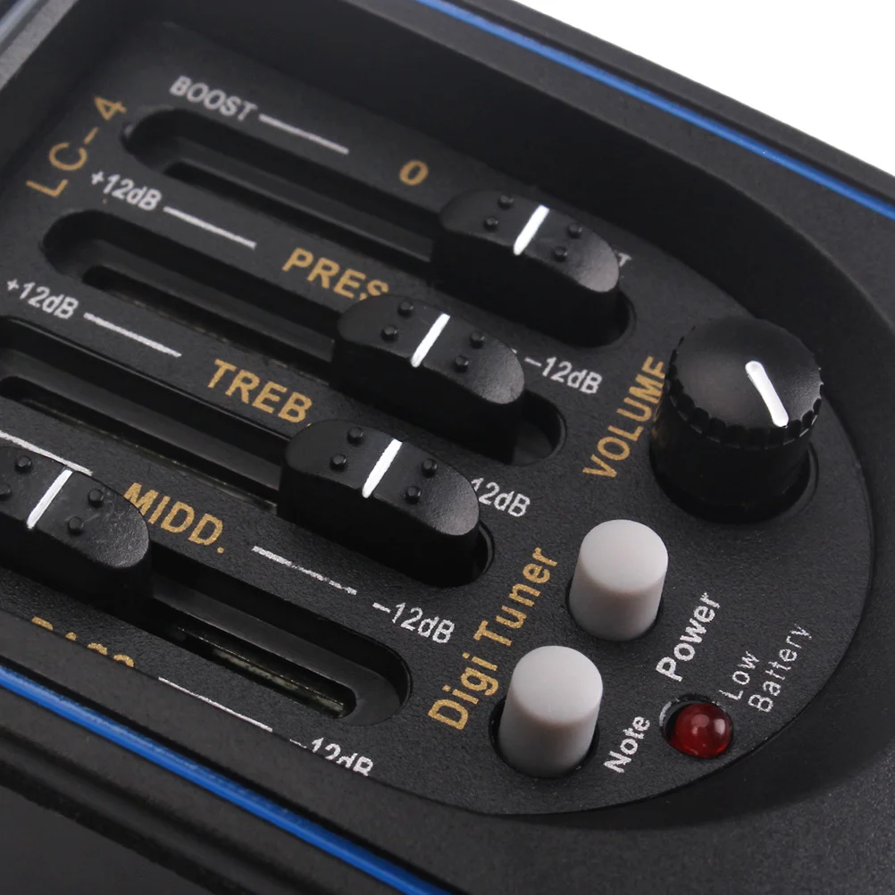 

Blue Wire Pickup 4 Bands Eq Preamp Guitarra Piezo Pickup Digital Tuner Lcd Metronome Bass Treble Presence Control