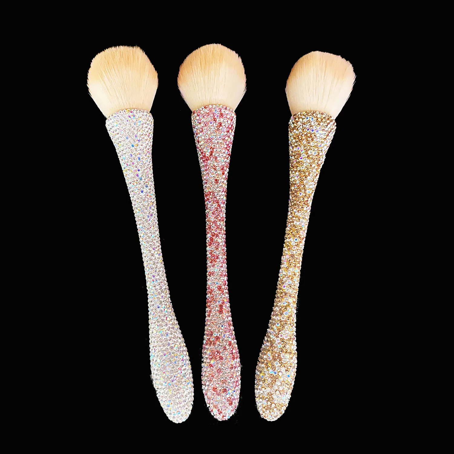 Diamond set eye shadow dust brush slender small waist beauty tool paste diamond processing wholesale mini thin rod powder brush