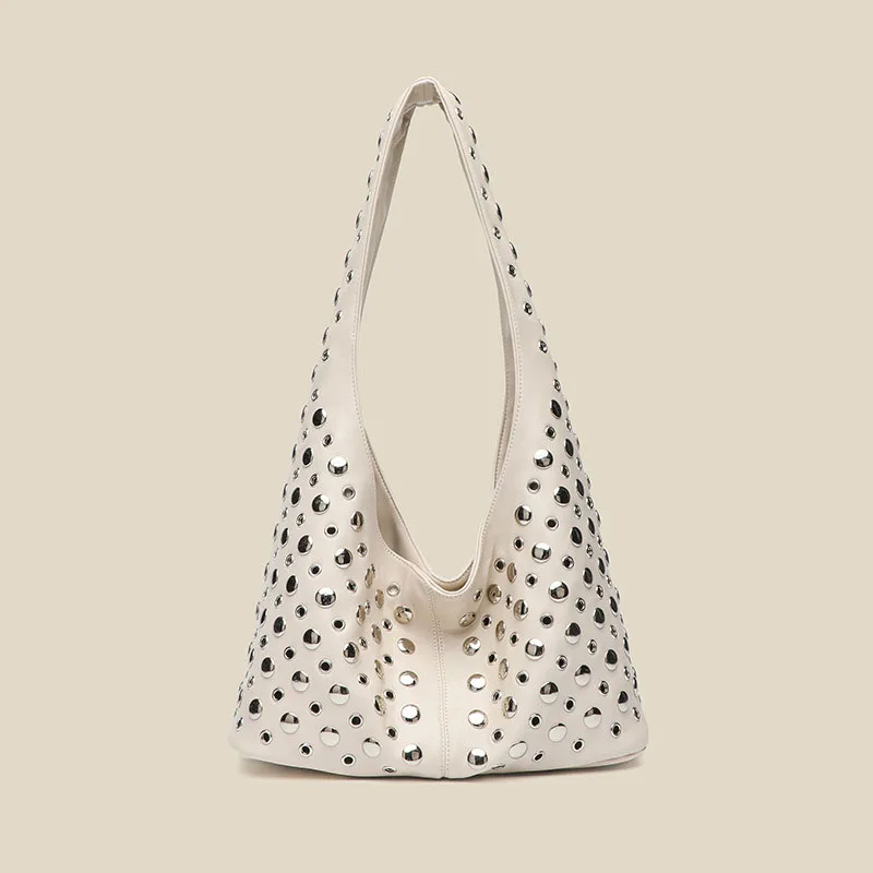 

Women's Handbag Female Cool High Quality Shoulder Underarm Bag Large Capacity Bucket Fashion Rivet Casual Tote Bag