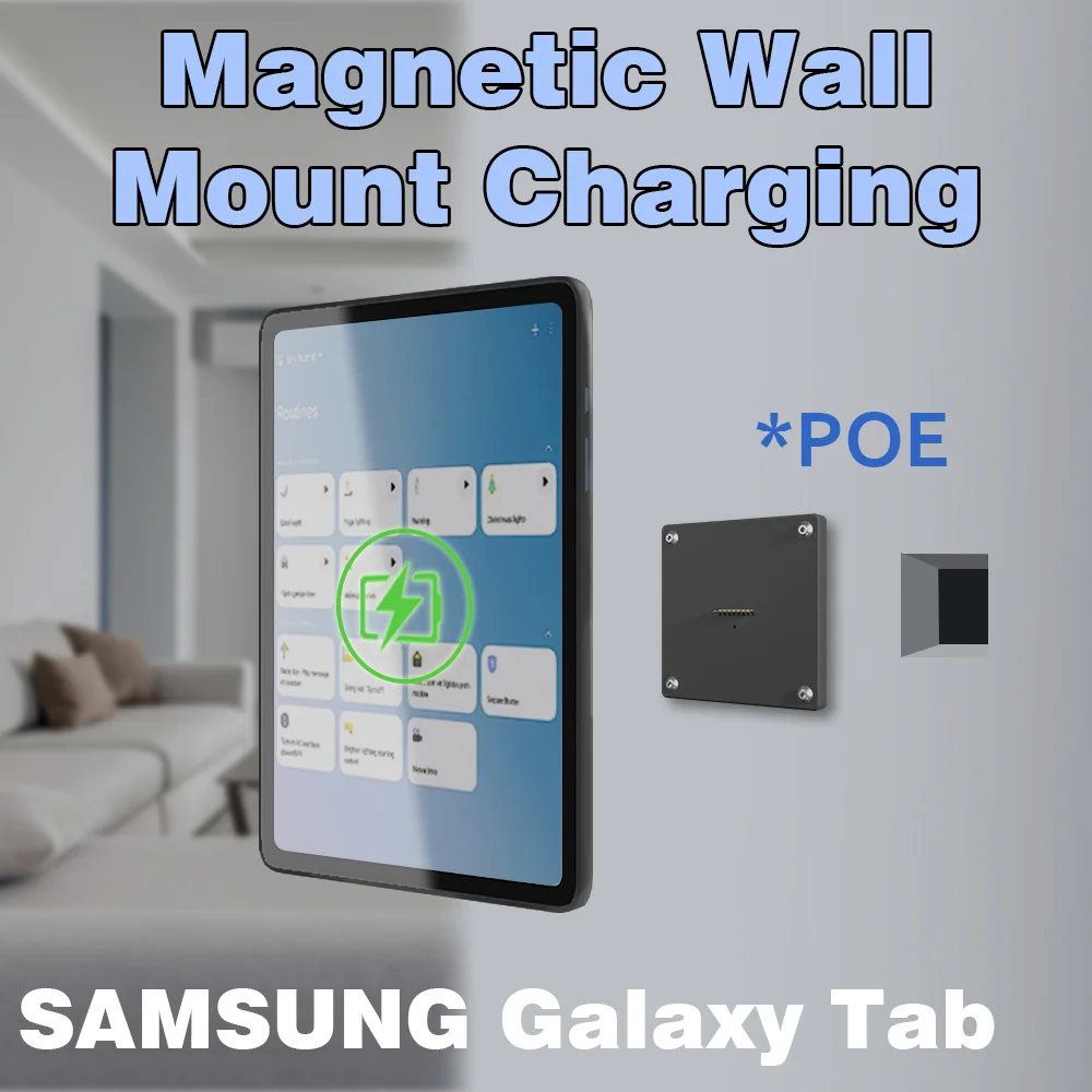 ที่วางแท็บเล็ต POE สําหรับ Samsung Galaxy Tab สถานีชาร์จติดผนังเต็มรูปแบบ การชาร์จแบบติดผนังอัจฉริยะ