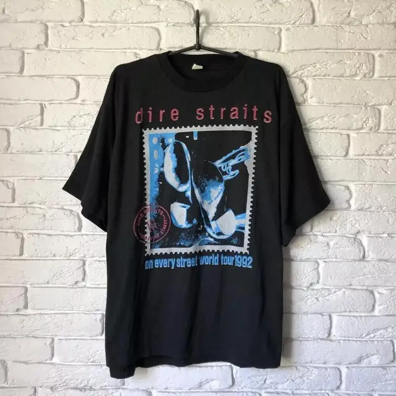

Черная футболка Dire Straits Band On Every Street Tour 1992 года, винтажная, S 4XL