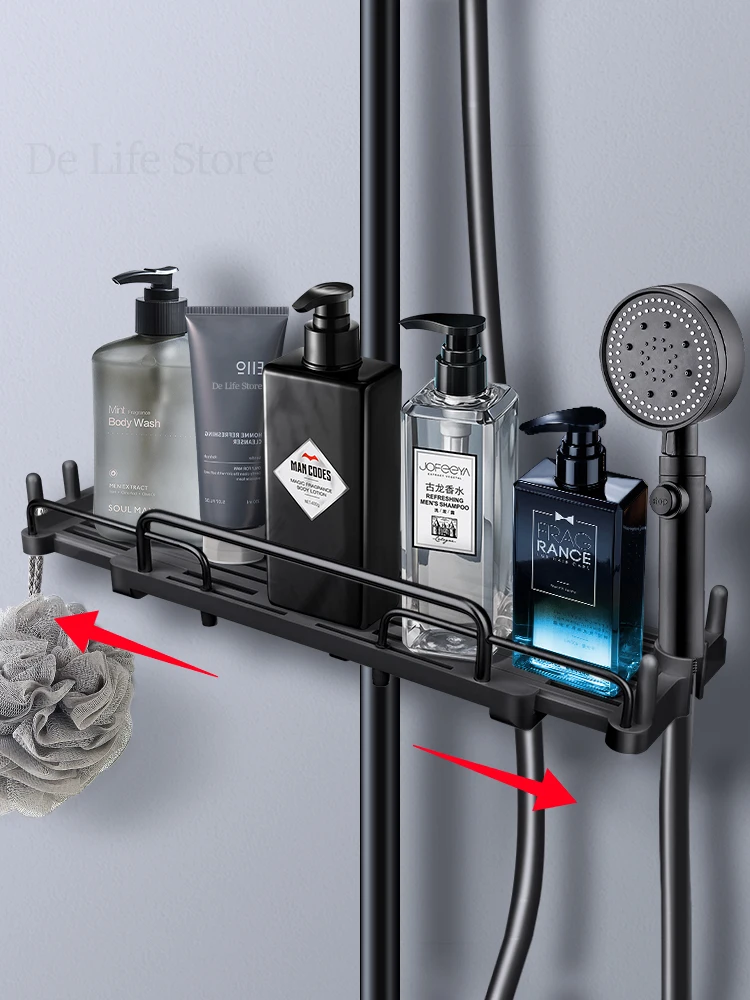 Ausziehbares Duschregal, Badezimmerregal ohne Bohren, Shampoo-Tablett, Duschaufbewahrungshalter, Badezimmer-Zubehör – Detail 3