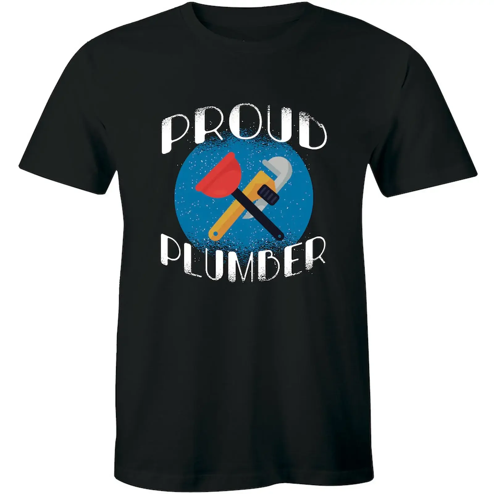 Proud Plumber T Shirt Design Equipments tools Men's  vintage Washed Slightly Top For Everyday Wear Comfortable Casual homme