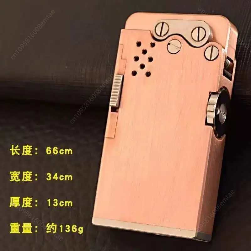 2026 Handmade copper mechanical one click ejection ignition fuel lighter, press ejection ignition lighter, cigarette accessories