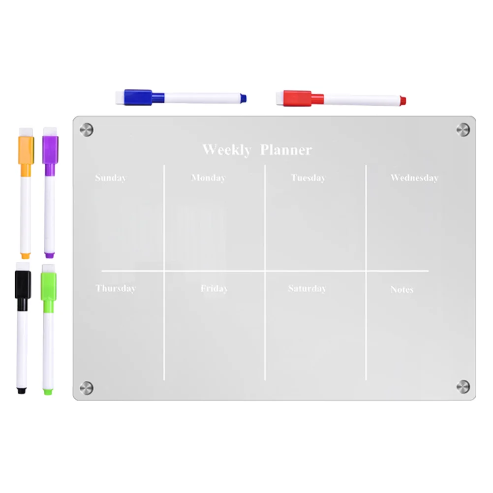 Magnetic Transparent Whiteboard for Fridge Air Fryer Magnets Small Dry Erase Acrylic List Planning Shopping Plant