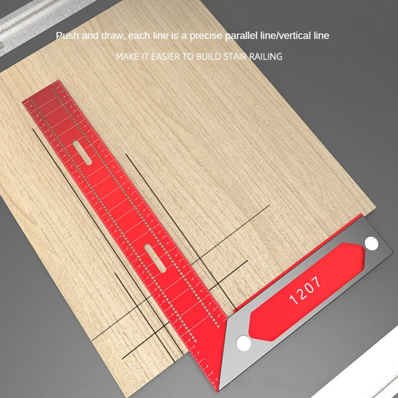 Precision L-Type Aluminium Alloy Square Scribe Marking Line Drawing Ruler Scribing Measuring Gauge Tool