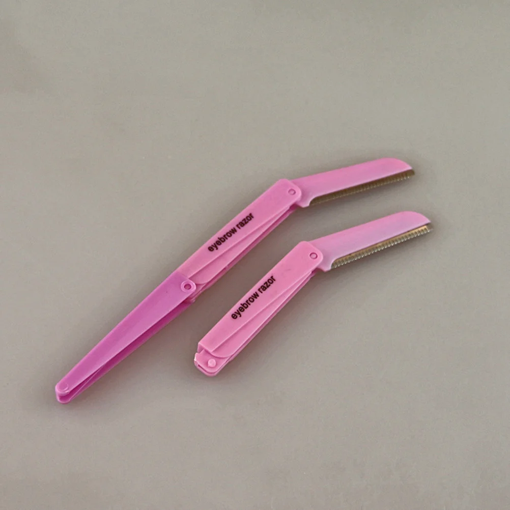 

Eyebrow Razor Set Portable Manual Facial Hair Trimmer Foldable Design Protective Cover Lightweight Replacement Blades Included