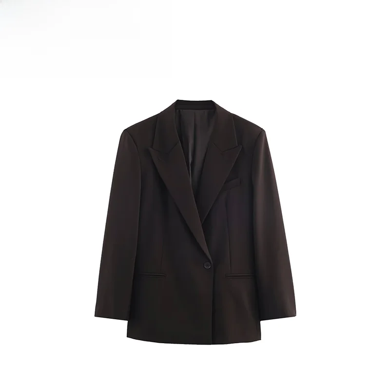 

Faionable Simple Sle Women's Suit Jaet ZR Autumn New Arrival Versatile Basic Design Busin Casual Polyester Outerwear