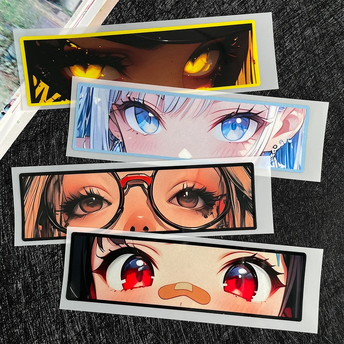 JDM Anime Girl Eyes Gaze Reflective Motorcycle Sticker Moto Bike Scooter Body Fuel Tank Helmet Fairing Vinyl Accessories Decals