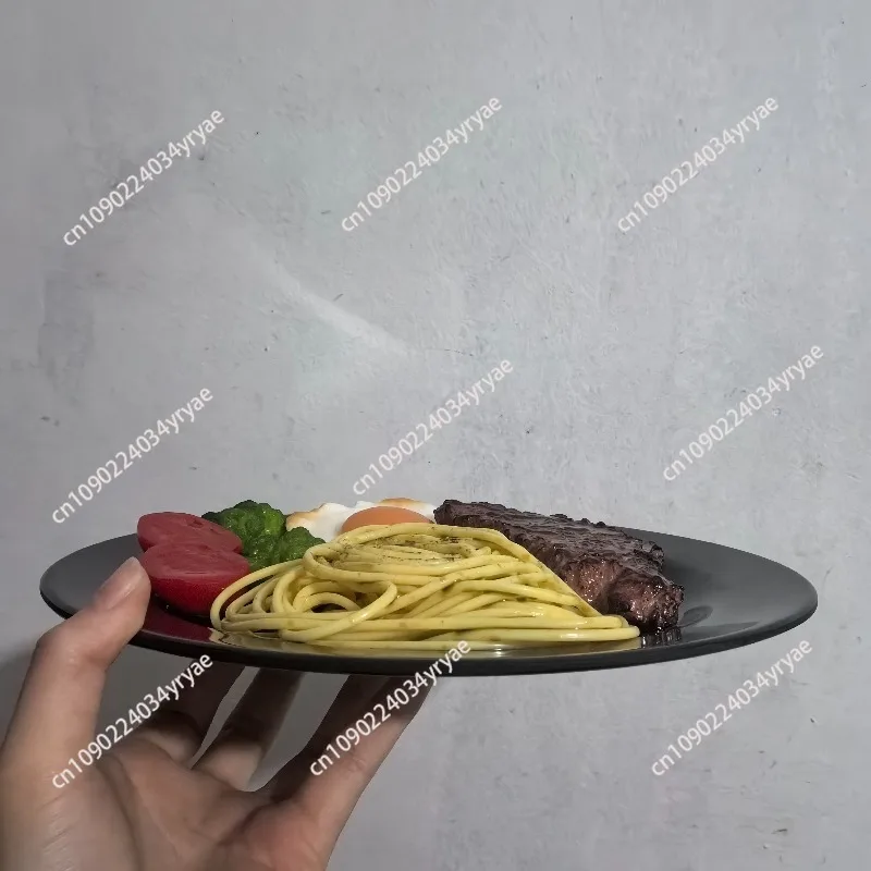 Simulation steak model fake food sample omelette spaghetti tomato broccoli vegetable western restaurant decoration