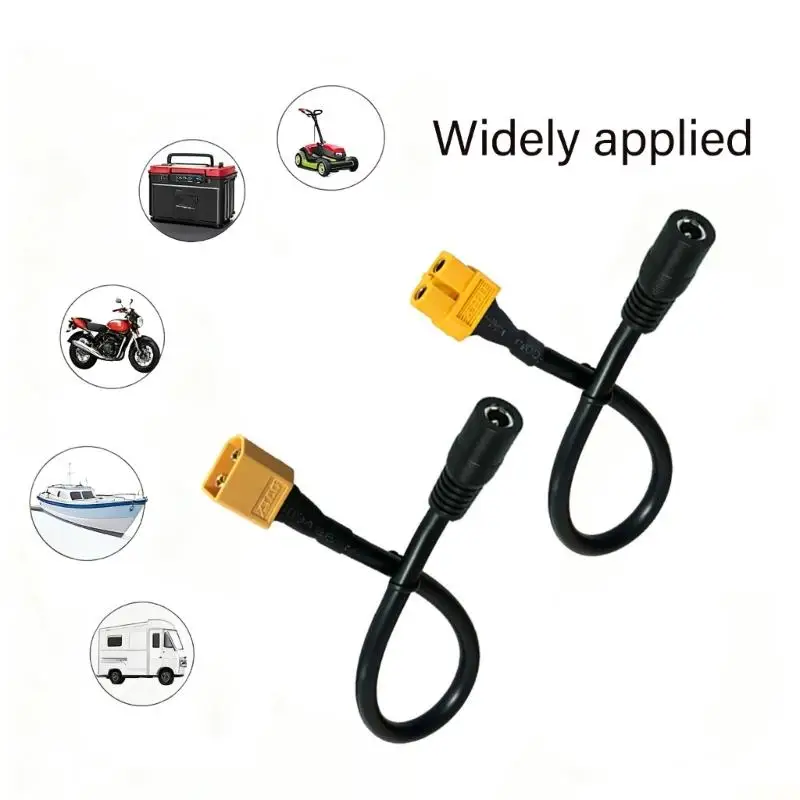 B03F Battery to 5.5 X 2.5 Mm Female/Male Power Cable, Black Cord for Monitor Use, Electronics Gear, and FPV Systems