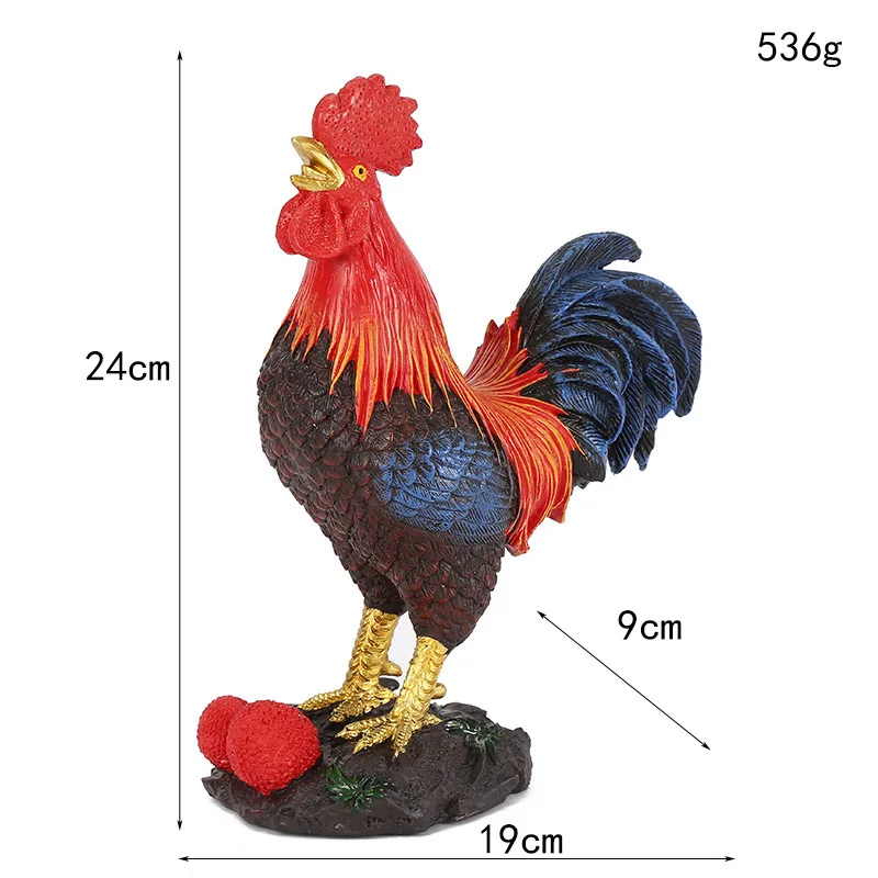 Chinese Style Rooster Resin Ornament for Home Decor Living Room Decoration Auspicious Rooster Ornament