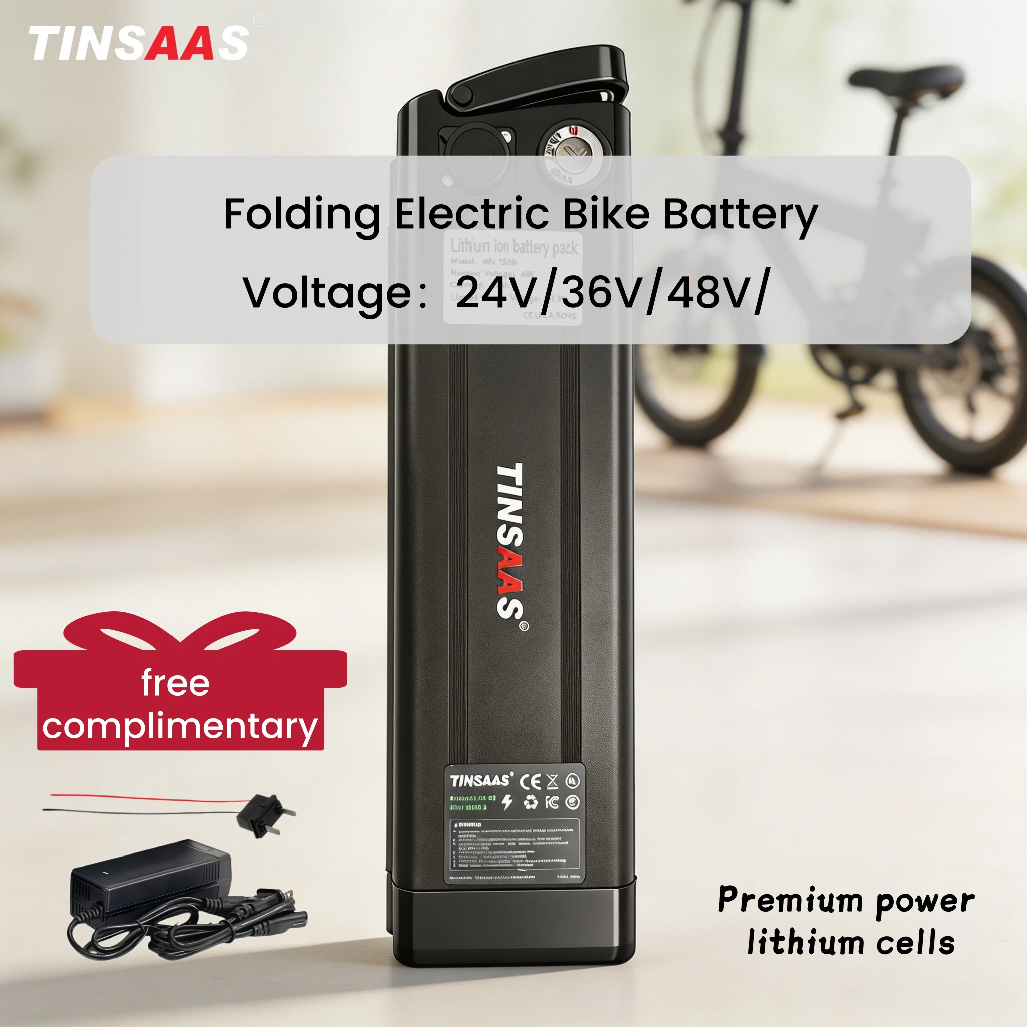 SilverFish Folding Electric Bike Battery Pack Lithium Lon 36V 48V With BMS For Bafang 250W-1000W Rechargeable Built-in Battery