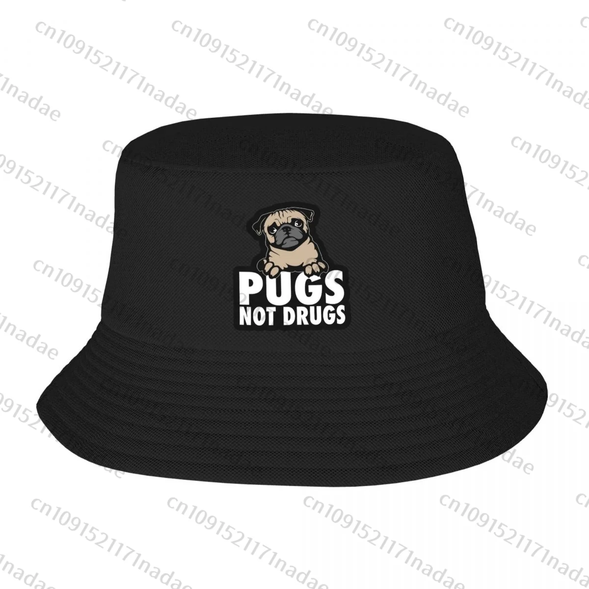 Pugs Not Drugs Summer Fisherman Hats Men Ladies Sun Hat Outdoor Sun Protection Fishing Hunting Cap