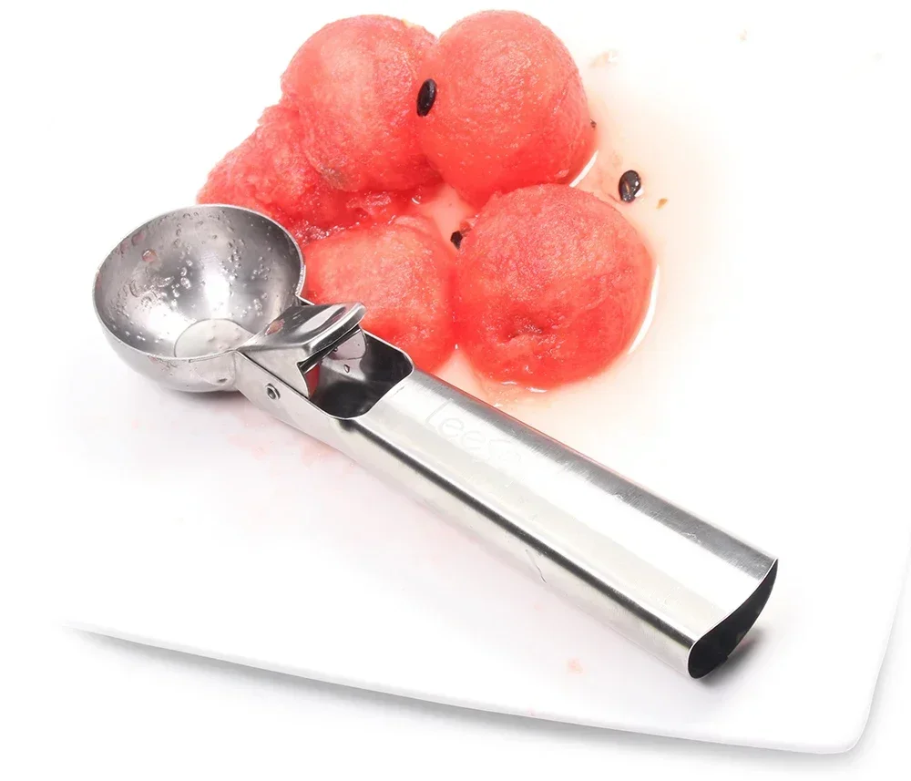 1Pcs Stainless Steel Ice Cream Scoops Stacks Ice Cream Digger Non-Stick Fruit Ice Ball Maker Watermelon Ice Cream Tool