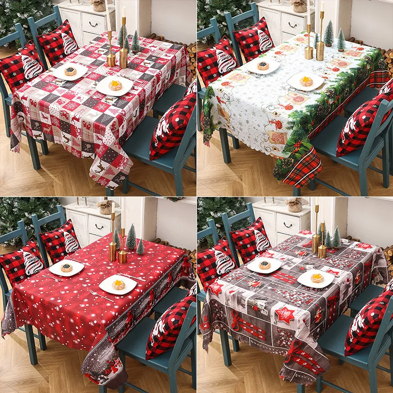 

Christmas Table Runner - Rectangle Holiday Dining Table Decor, Printed Tablecloth for Xmas Party, Home Kitchen Decorations