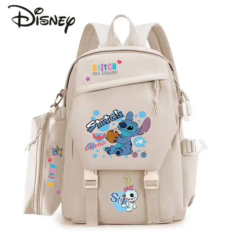 

Disney Stitzer New 2-Piece Backpack Fashion High Quality Student Schoolbag Cartoon Casual Versatile Large Capacity Backpack