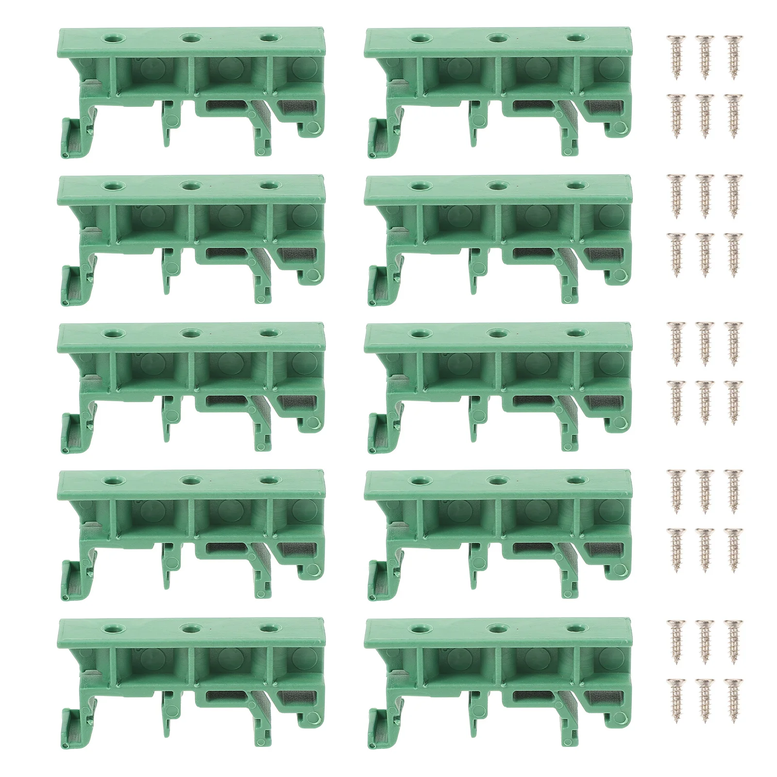 

10 Sets Din Rail Mounting Adapter Bracket For Pcb Electrical Holder Clips Green Circuit Board Carrier Hardware Angle Bracket
